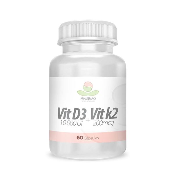 Vitamina D3 10.000 UI + Vitamina K2 200mcg 60 Cápsulas
