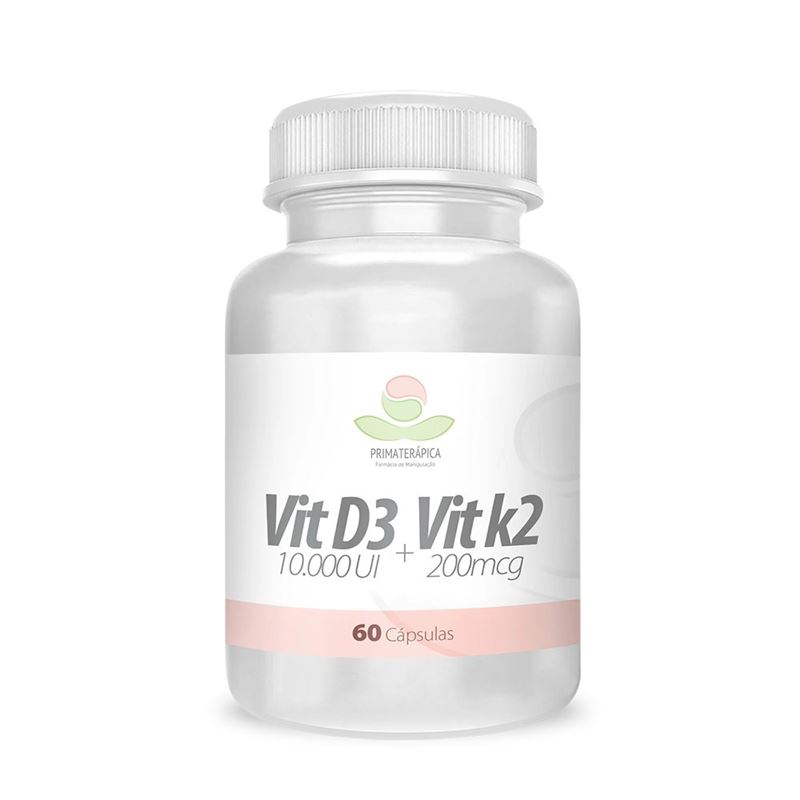 Vitamina D3 10.000 UI + Vitamina K2 200mcg 60 Cápsulas